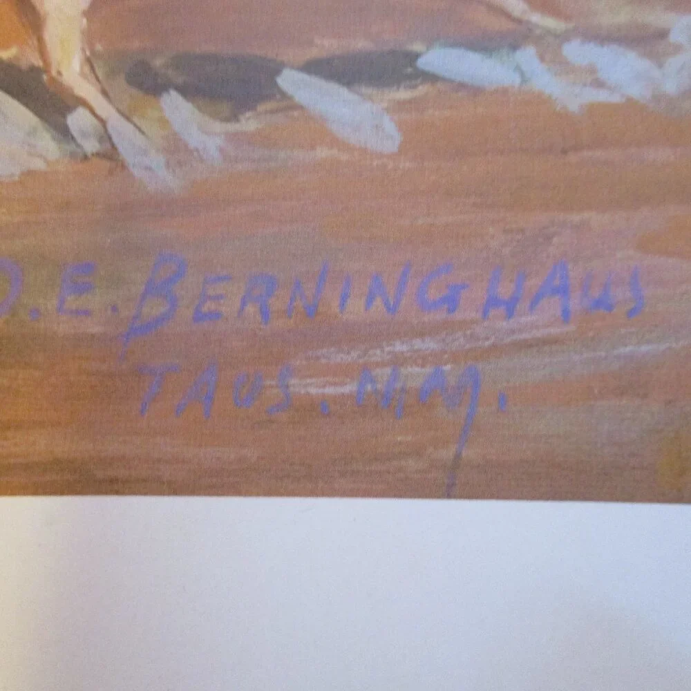Vtg Oscar E. Berninghaus Taos, N.M. Native American Art Print - Border Issues